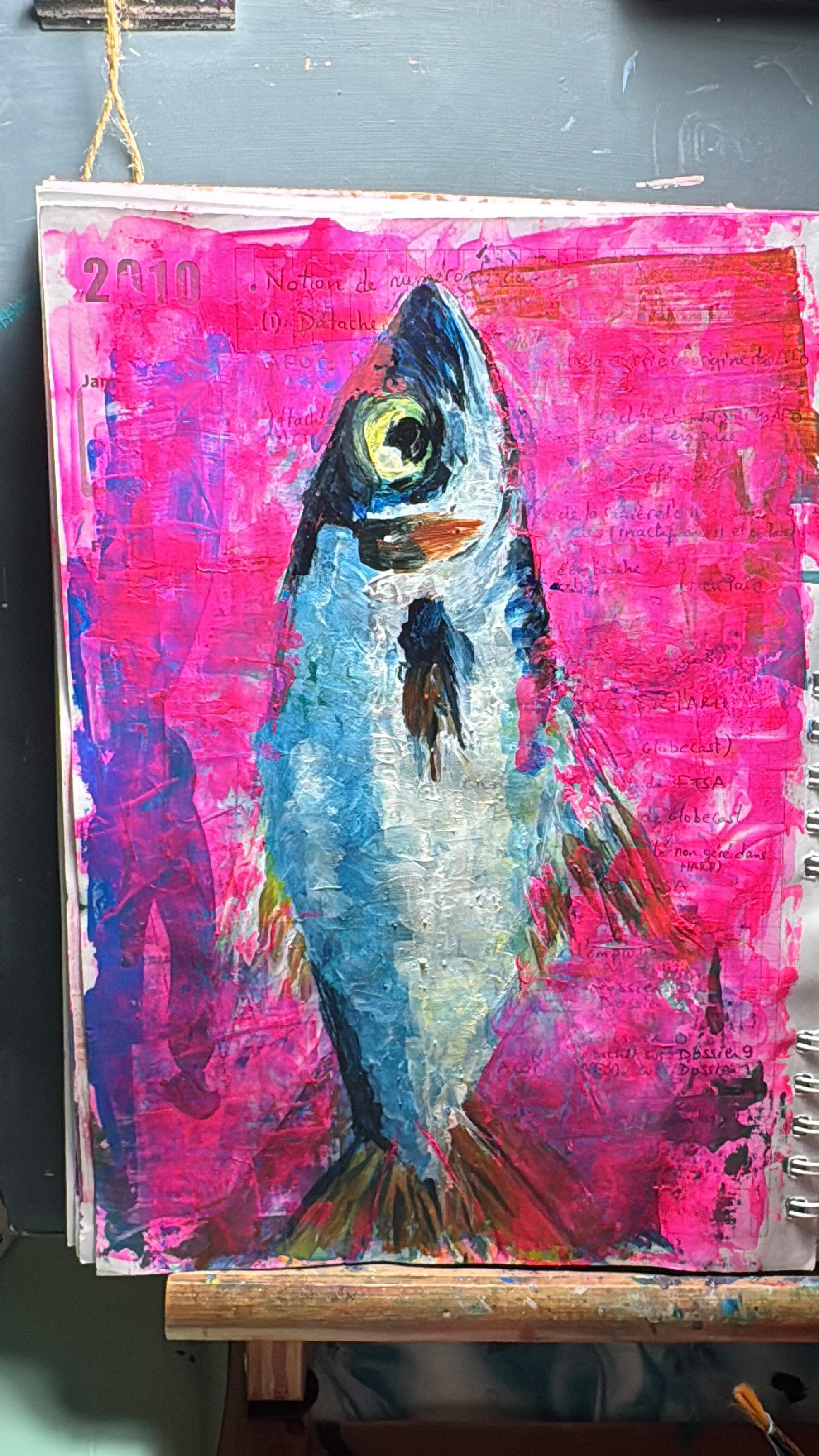 Lately I’ve been trying to paint loosely just to wind down.. no pressure.. that’s why I’m repurposing this old agenda. A way to find peace.#winddown #peaceofmind❤️